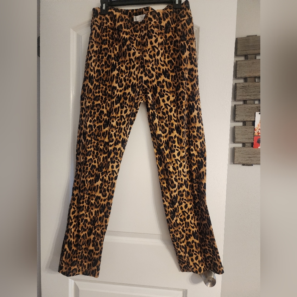 Tiger Print fitted pants. Size 14 Polyester.